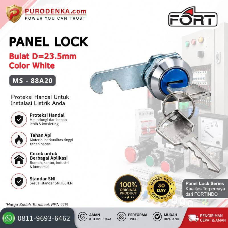 FORT Panel Lock Bulat D = 23.5 mm White MS-88A20