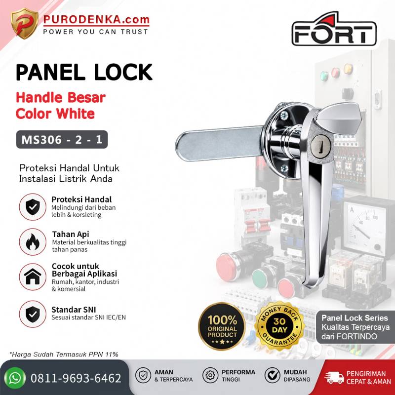 FORT Panel Lock Handle Besar White MS306-2-1