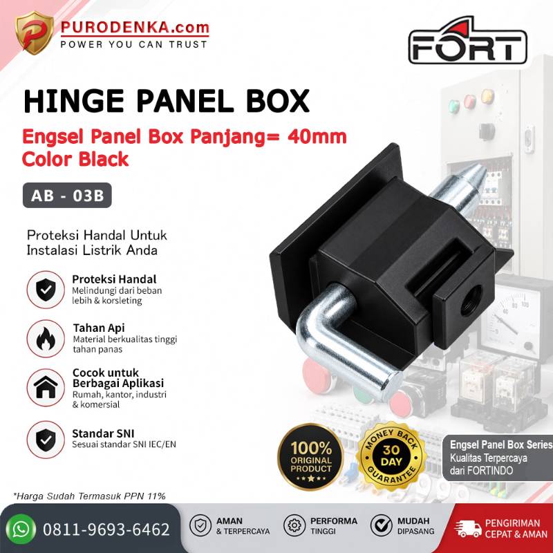 FORT Engsel Panel Box P=40 mm Black AB-03B