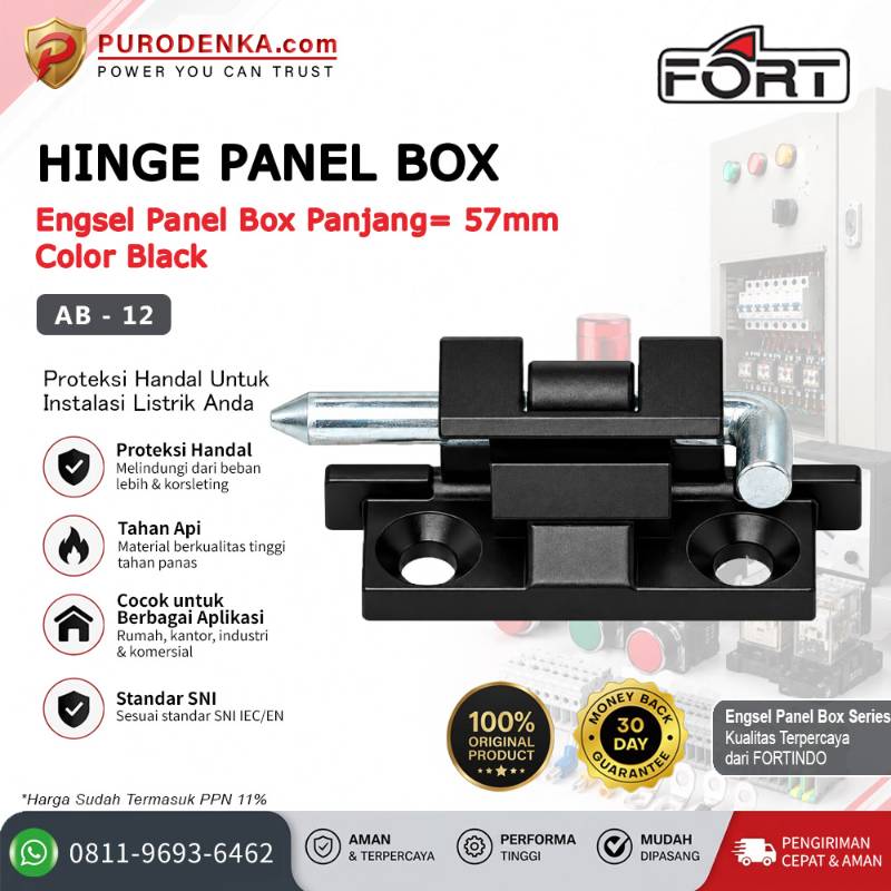 FORT Engsel Panel Box 57 mm Black AB-12