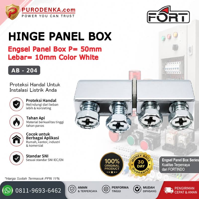 FORT Engsel Panel Box P=50 mm L=10 mm White AB-204