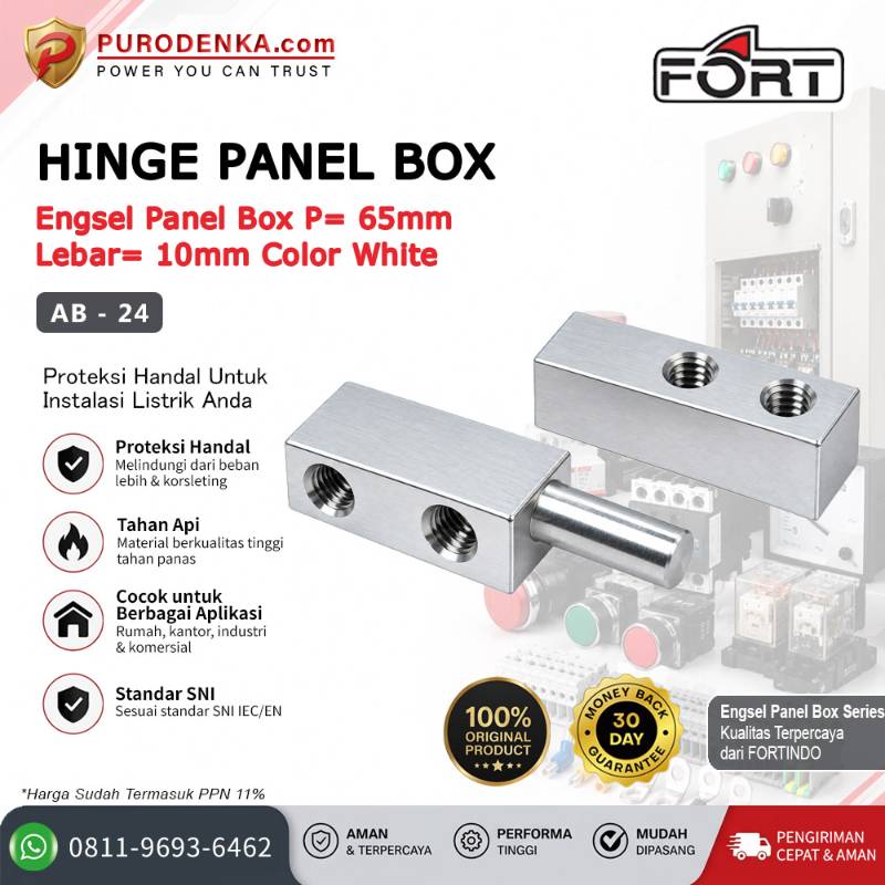FORT Engsel Panel Box P=65 mm L=10 mm White AB-24