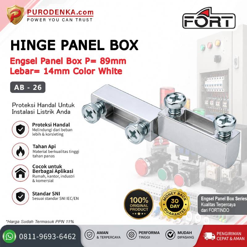 FORT Engsel Panel Box P=89 mm L=14 mm White AB-26