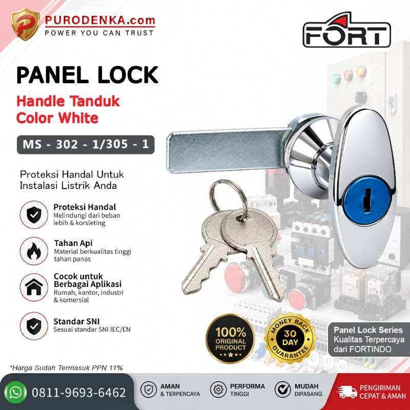 FORT Panel Lock Handle Tanduk White MS-302-1/305-1