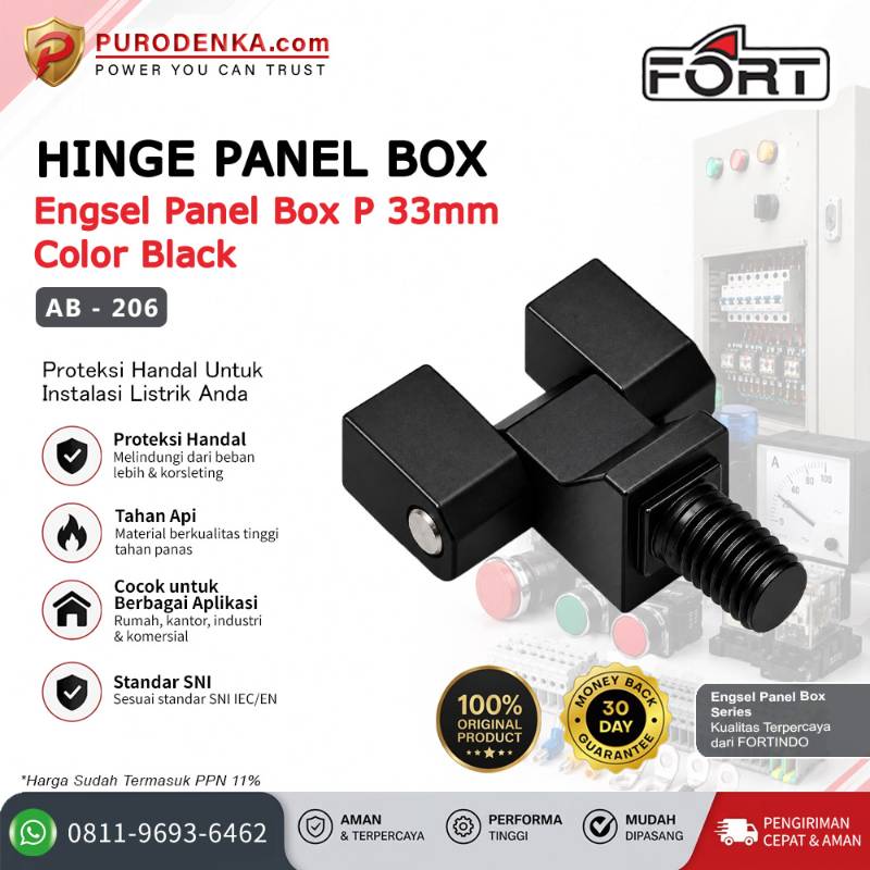 FORT Engsel Panel Box P 33 mm Black AB-206