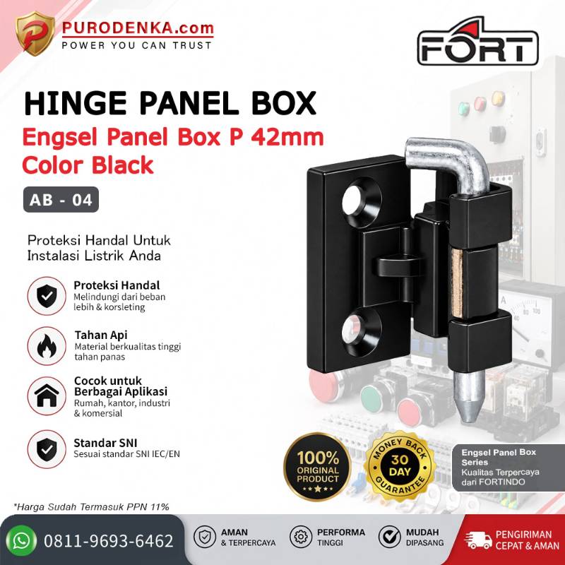 FORT Engsel Panel Box P 42 mm Black AB-04