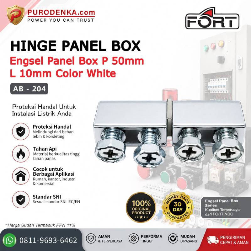 FORT Engsel Panel Box P 50 mm L 10 mm White AB-204
