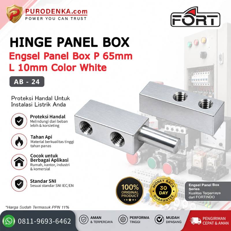 FORT Engsel Panel Box P 65 mm L 10 mm White AB-24