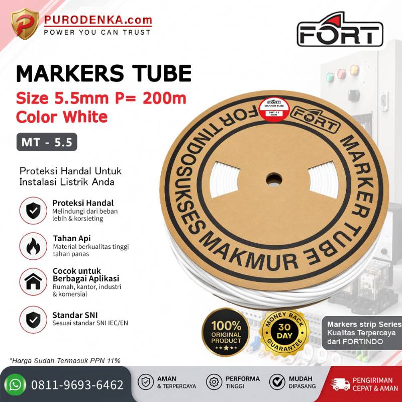 FORT Marker Tube Putih 5.5 mm @200 meter MT-5.5