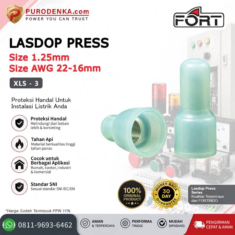 FORT Lasdop Press 1.25 mm AWG 22-16 mm XLS-3