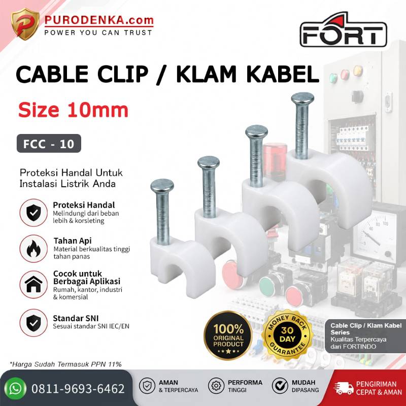 FORT Cable Clip / Klem Kabel 10 mm FCC-10