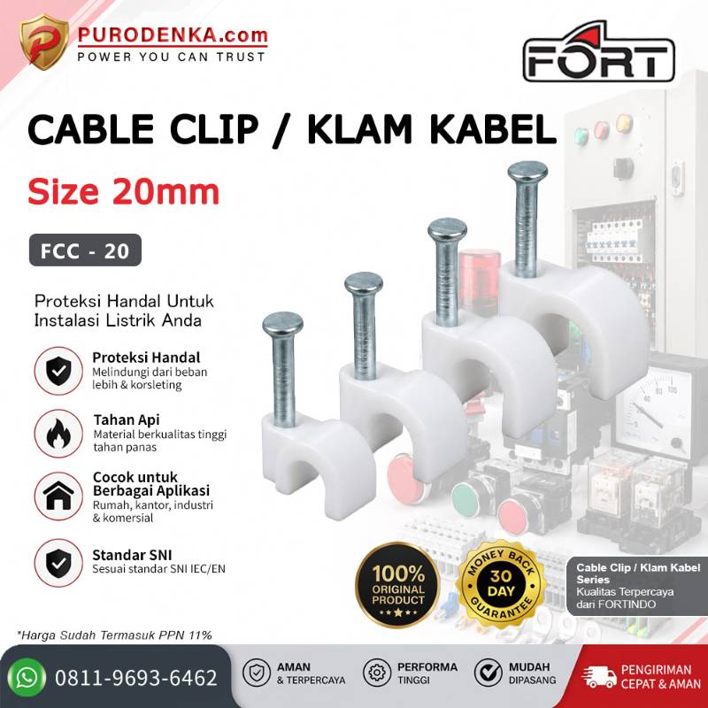 FORT Cable Clip / Klem Kabel 20 mm FCC-20