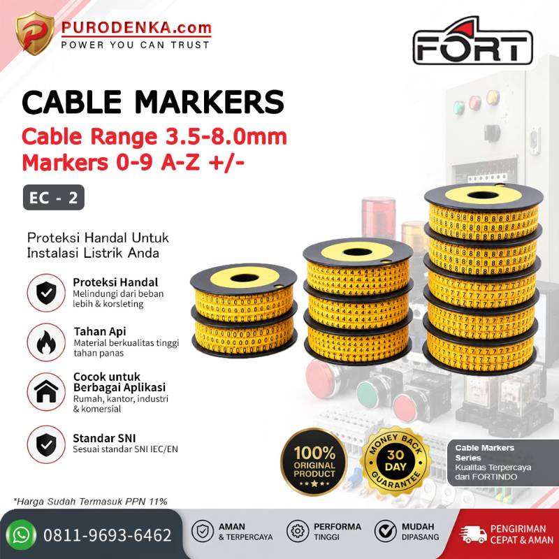 FORT Cable Marker EC-2 for Cable 3.5-8.0 mm Marker Huruf H