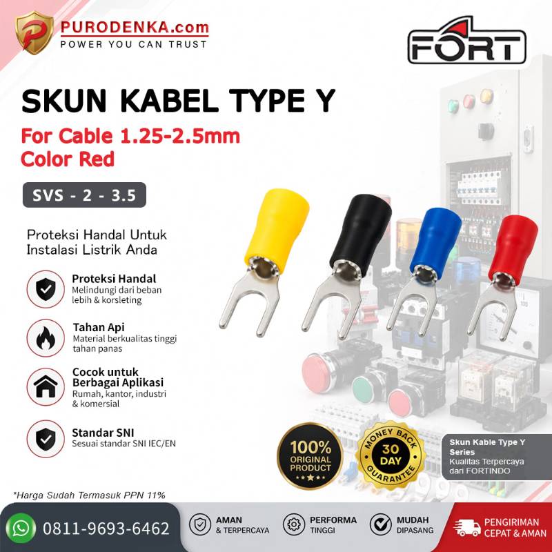 FORT Skun Type Y Insulated 1.25-2.5 mm Merah SVS-2-3.5