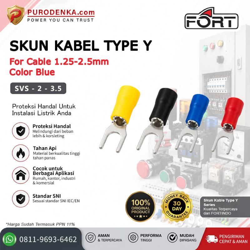 FORT Skun Type Y Insulated 1.25-2.5 mm Biru SVS-2-3.5
