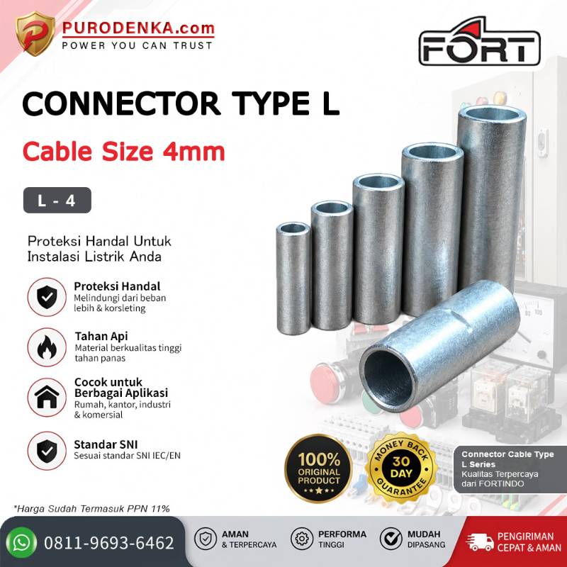 FORT Cable Connector / Verbending Type L 4 mm L-4