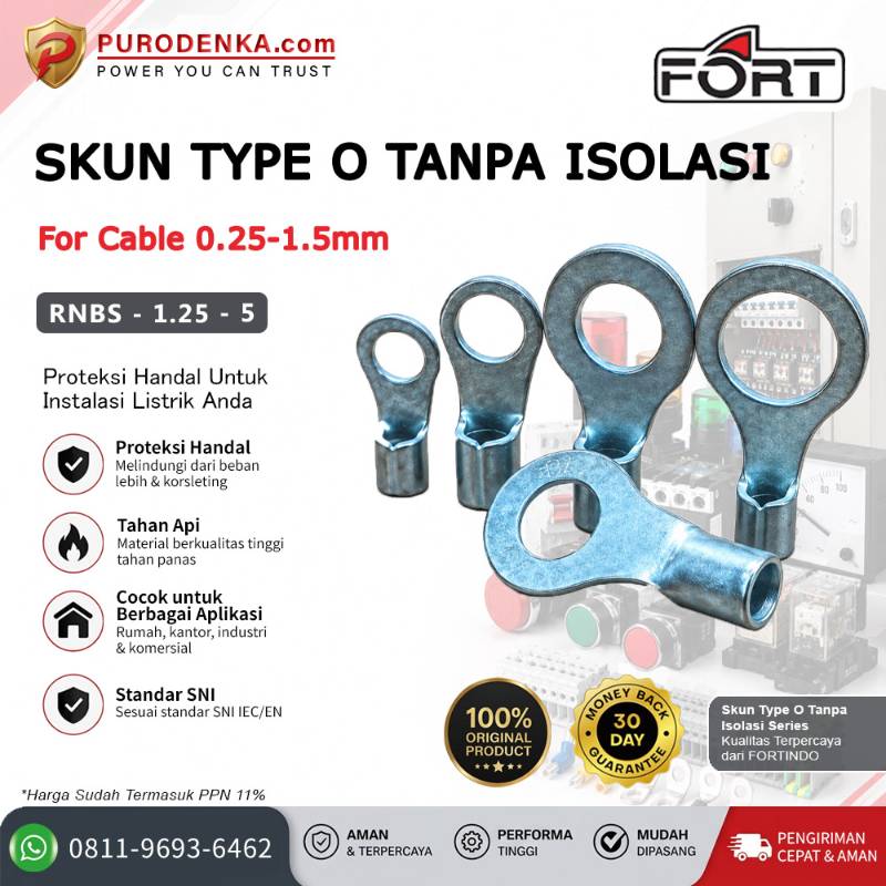 FORT Skun Type Ring O Non Insulated 0.25-1.5 mm RNBS-1.25-5