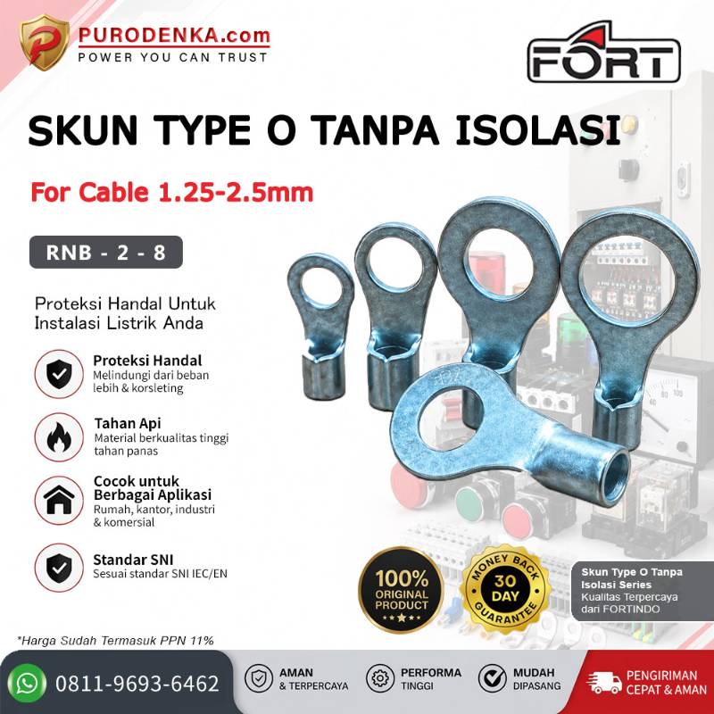 FORT Skun Type Ring O Non Insulated 1.25-2.5 mm RNB-2-8