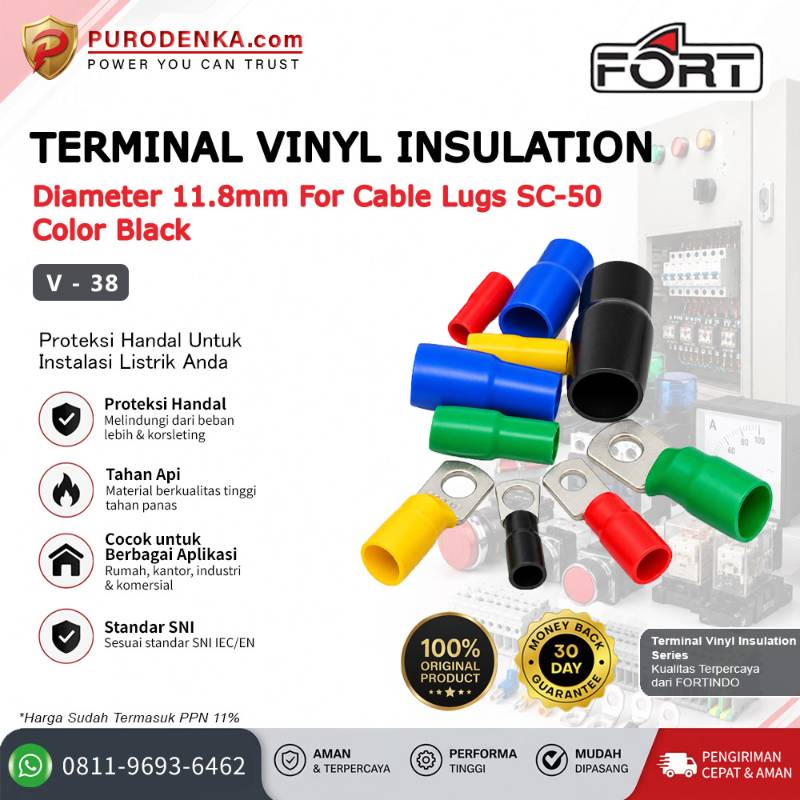 FORT Terminal Vinyl Insulation 11.8 mm V-38 for SC-50 Hitam