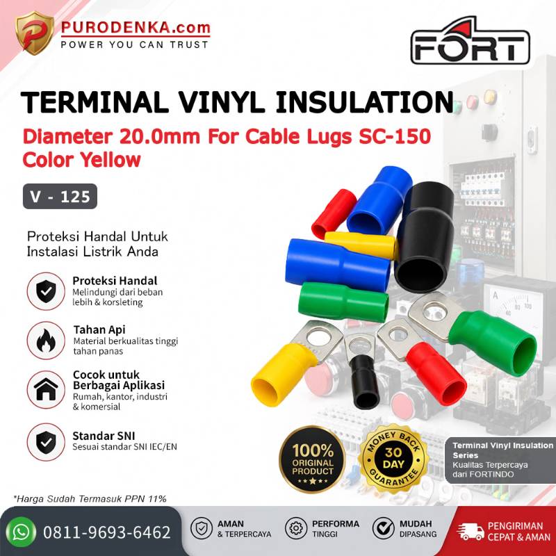 FORT Terminal Vinyl Insulation 20.0 mm V-125 for SC-150 Kuning