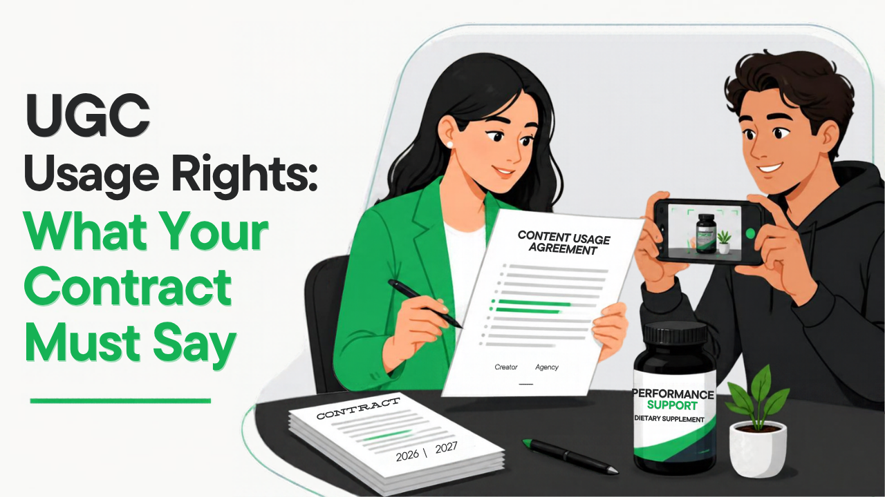 UGC Usage Rights for Supplement Brands: What Your Creator Contracts Should Actually Say