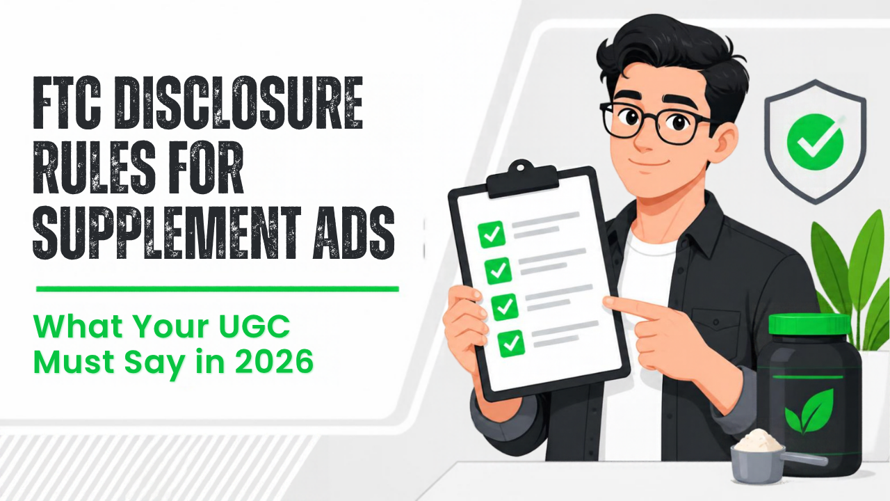 FTC Disclosure Rules for Supplement Ads: What Your UGC Must Say in 2026