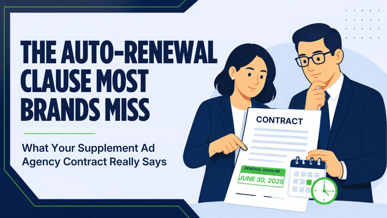 The Auto-Renewal Clause Most Brands Miss: What Your Supplement Ad Agency Contract Really Says