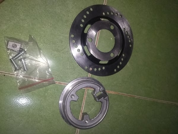 Piringan cakram + adaptor tromol sepeda listrik