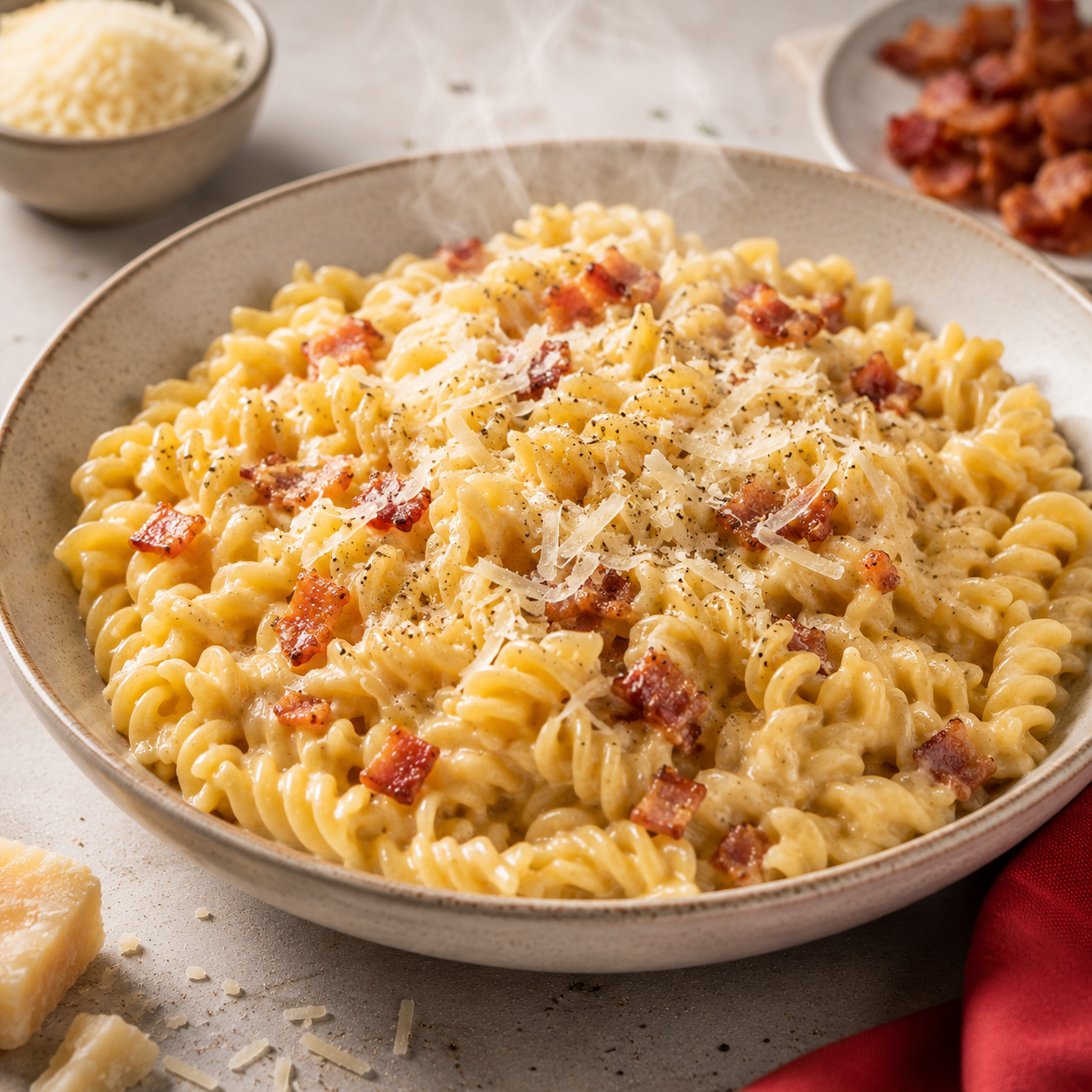 Pasta Carbonara — Fusilli