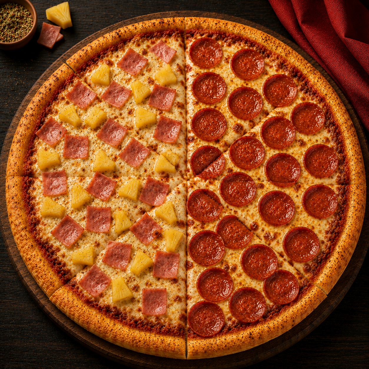 Pizza Hawaiana y Pepperoni