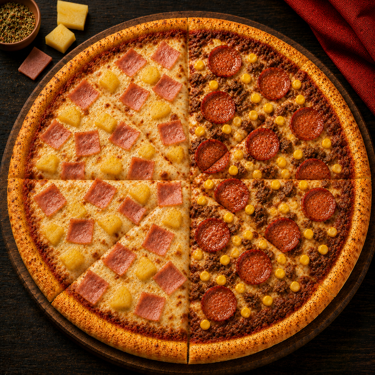 Pizza Hawaiana y Carnes