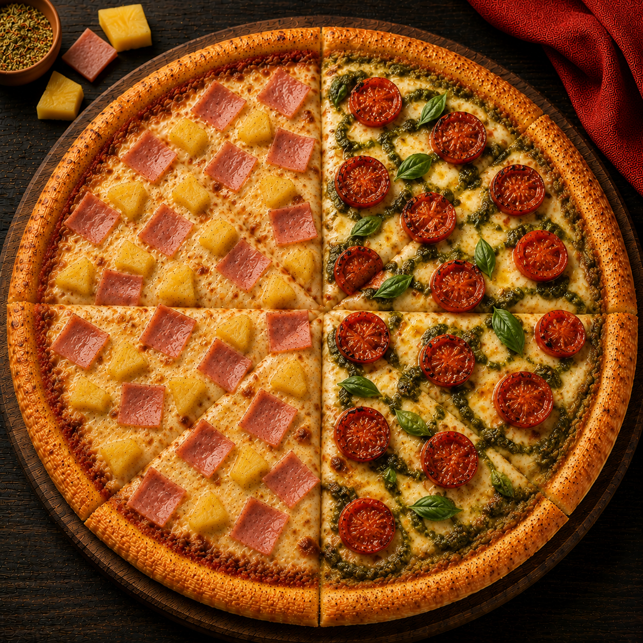 Pizza Hawaiana y Margarita Sweet