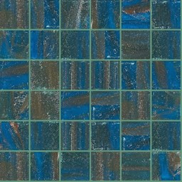 Mosaïque "Mosaïque en verre" Vert bleu 5 x 5 cm