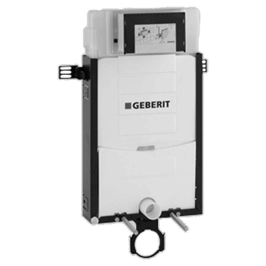 Cassetta ad incasso COMBIFIX SIGMA tipo 108, quadro di mon- taggio premontato, rubinetto di regolaggio 1 2", tubo di risciacquamento, segmento di riempimento, per risciacqua- mento-stop o comando a due quantità dal davanti, senza