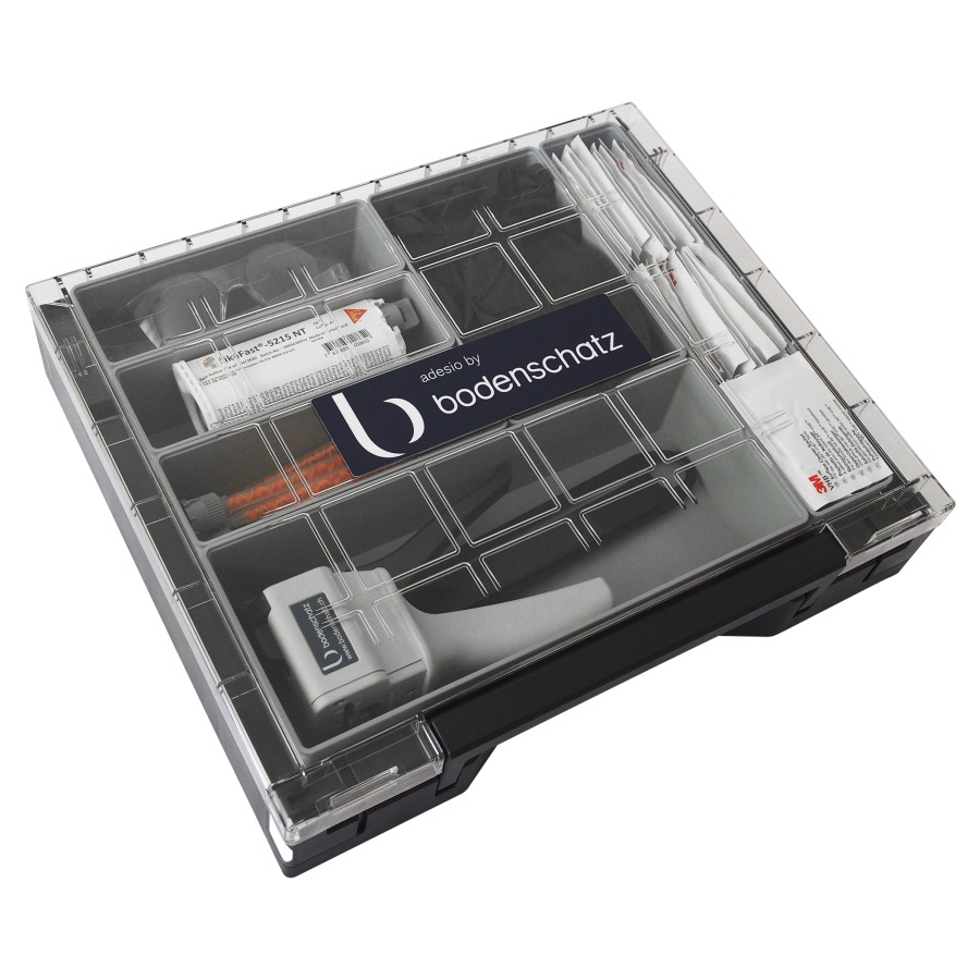 Starter Kit ADESIO con cartuccia 50 ml, per 15-20 flangie, adesivo 2 componenti SikaFast-5215 NT senza colore