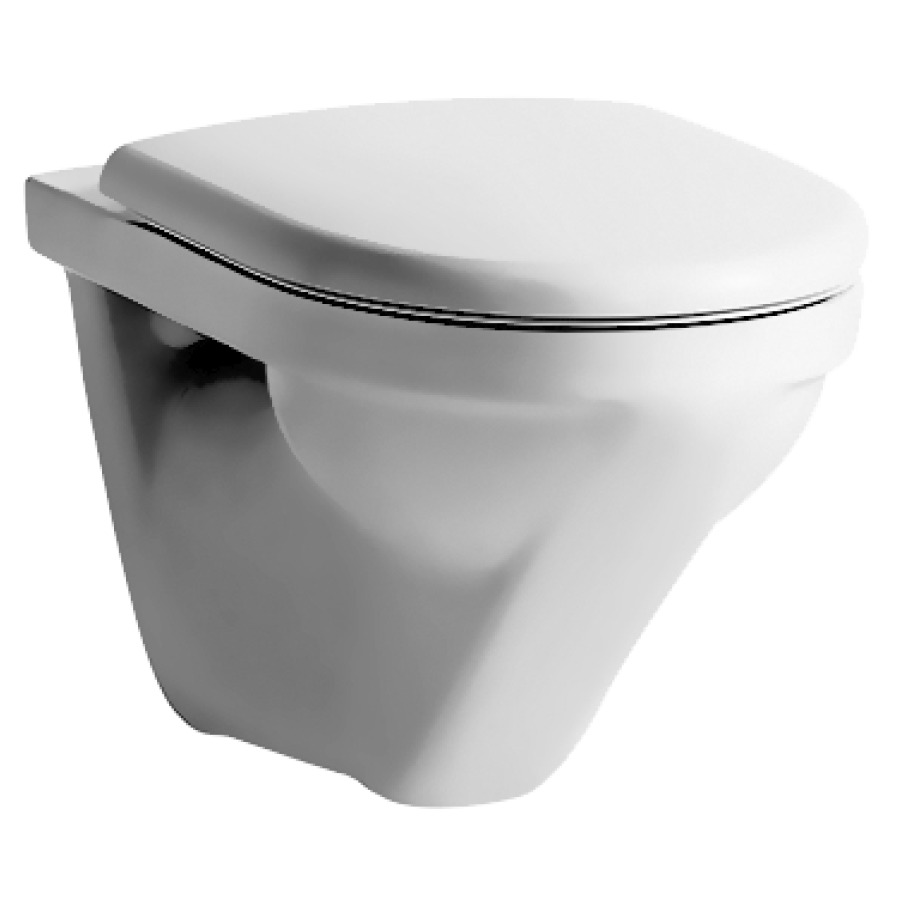 Vaso sospeso MODERNA R COMPACT UP, rimless, ceramica per cassetta ad incasso bianco standard