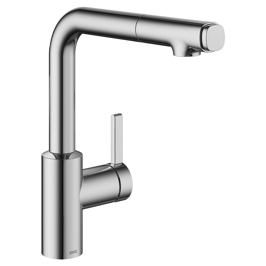 Miscelatore per lavello FIT S 205 mm, doccia estraibile comando laterale tubi flessibili di collegamento 3 8" chromeline