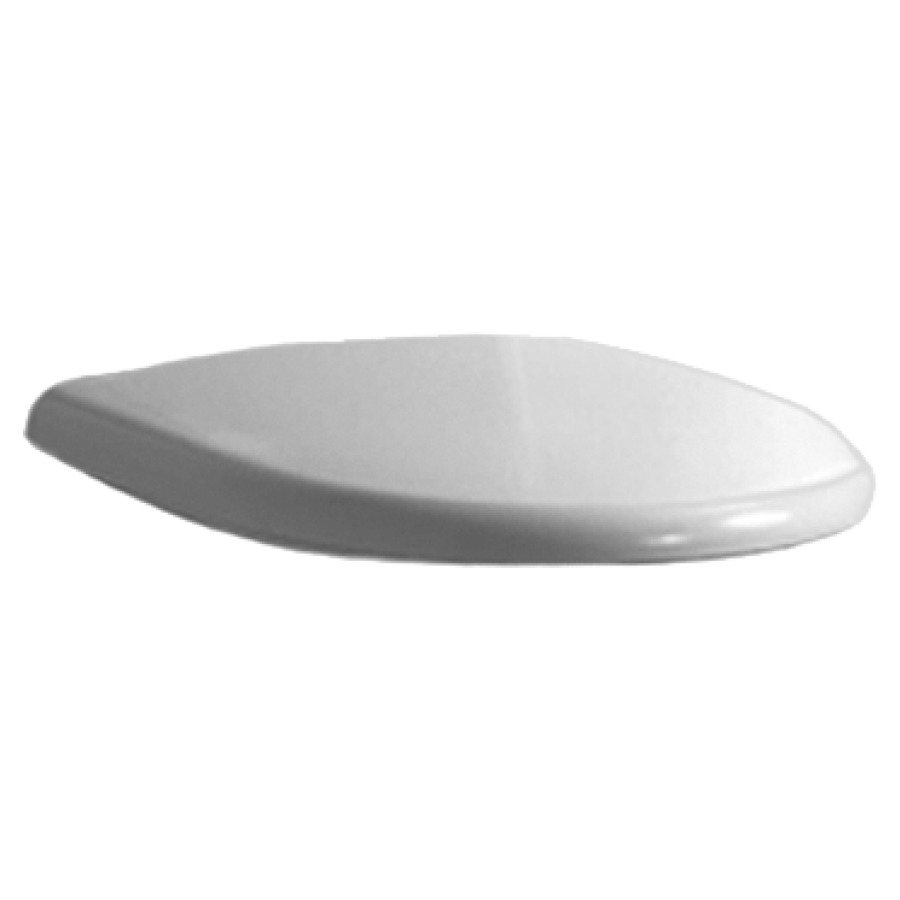 Sedile WC MODERNA R con coperchio, abassemento automatico, tamponi in materia sintetica con copertura in acciaio inossidabile per 341 002, 342 003 065 165 186 343 004 058 059 bianco antibatterico, cern. inoss.