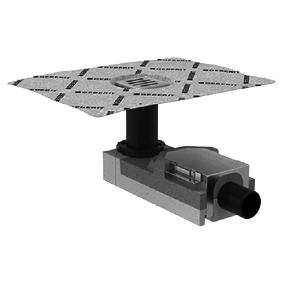 Set di scarico GEBERIT per docce a livello del suolo curva di scarico D 56 mm griglia Standard in acciaio inossidabile senza colore