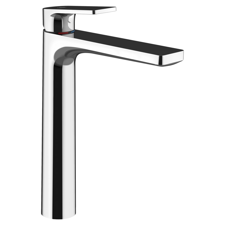 Miscelatore per lavabo Procasa Cinque sporgenza 180 mm, scarico fisso A fino a aeratore 241 mm senza valvola di scarico flessibili di collegamento 3 8" classe di rumorosità I, Classe energetica A cromato