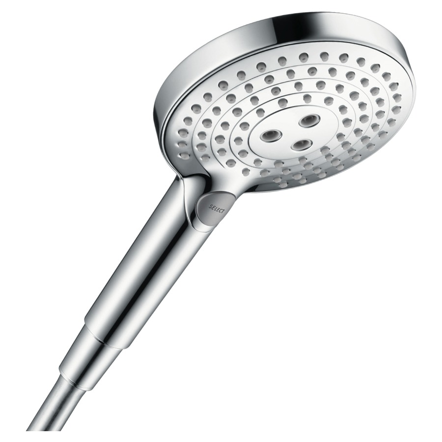 Doccia a mano RAINDANCE SELECT S 120, D 13 cm, 3jet, RainAir Rain WhirlAir, funzione Air- Power, Quick Clean, sistema anticalcareo, portata 16 l min gruppo acustico I cromato