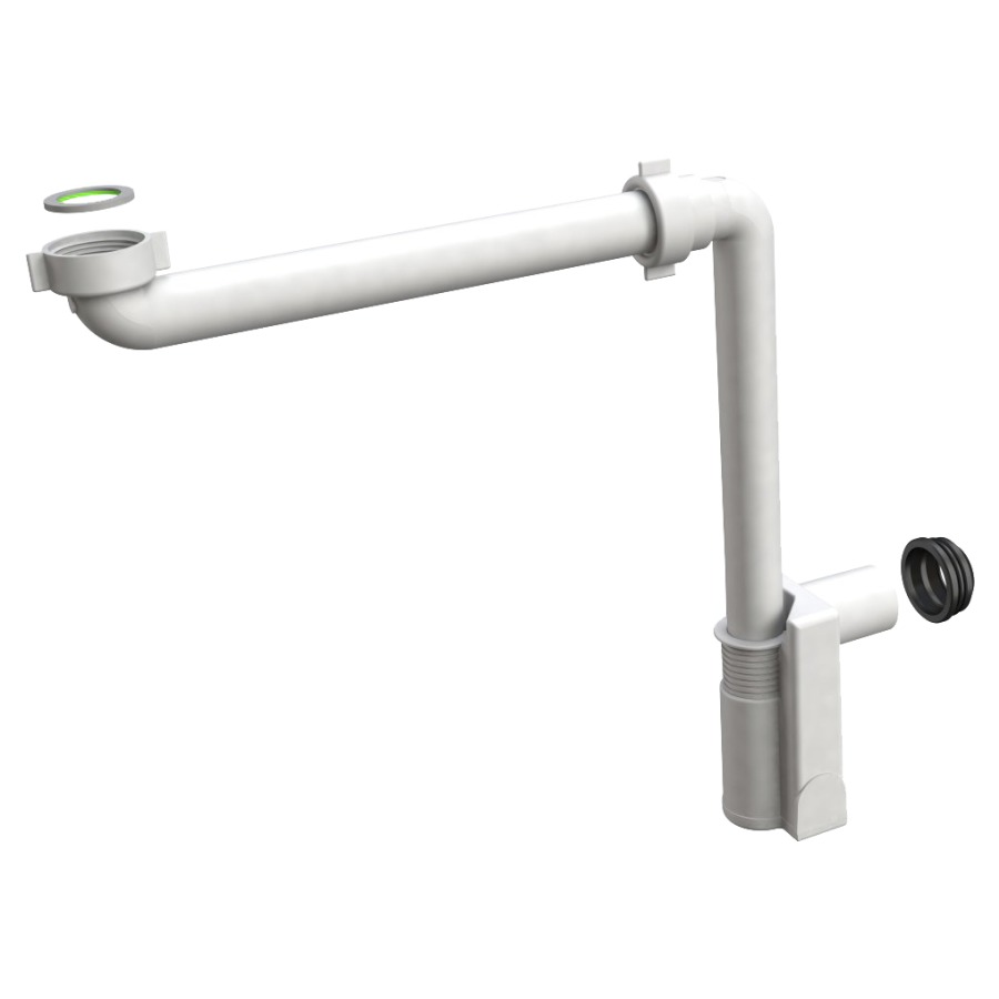 Sifone a ingombo ridotte Procasa, 5 4", 40 mm sintetica, incl. guarnizione ad innesto bianco