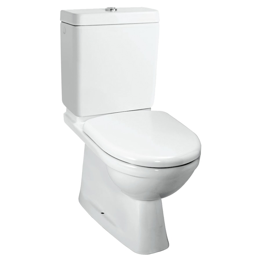 Vaso a pavimento MODERNA R ceramica, scarico S25 nascosto verticale bianco standard