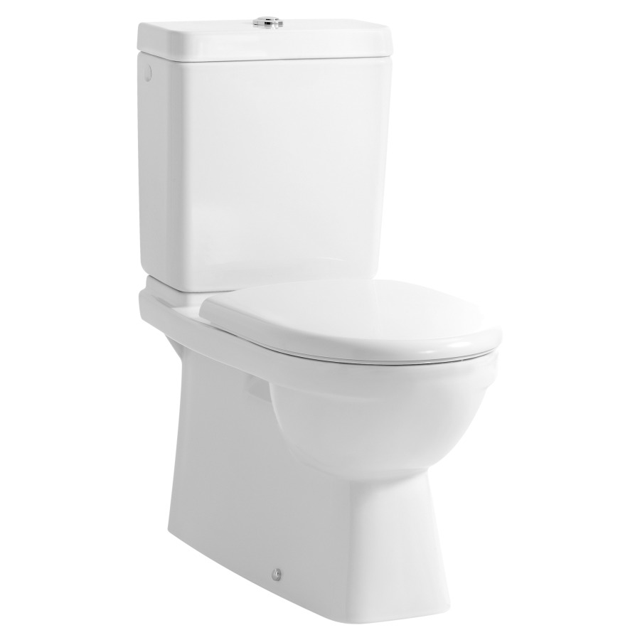 Vaso a pavimento MODERNA R rimless, ceramica scarico Vario materiale di fissaggio bianco standard