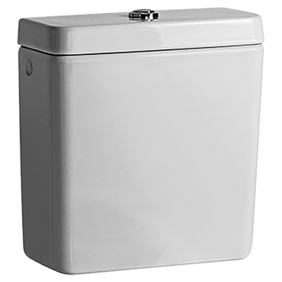 Cassetta MODERNA R ceramica, Dual-Flush comando a due quantità entrata acqua laterale o dietro centrale bianco standard