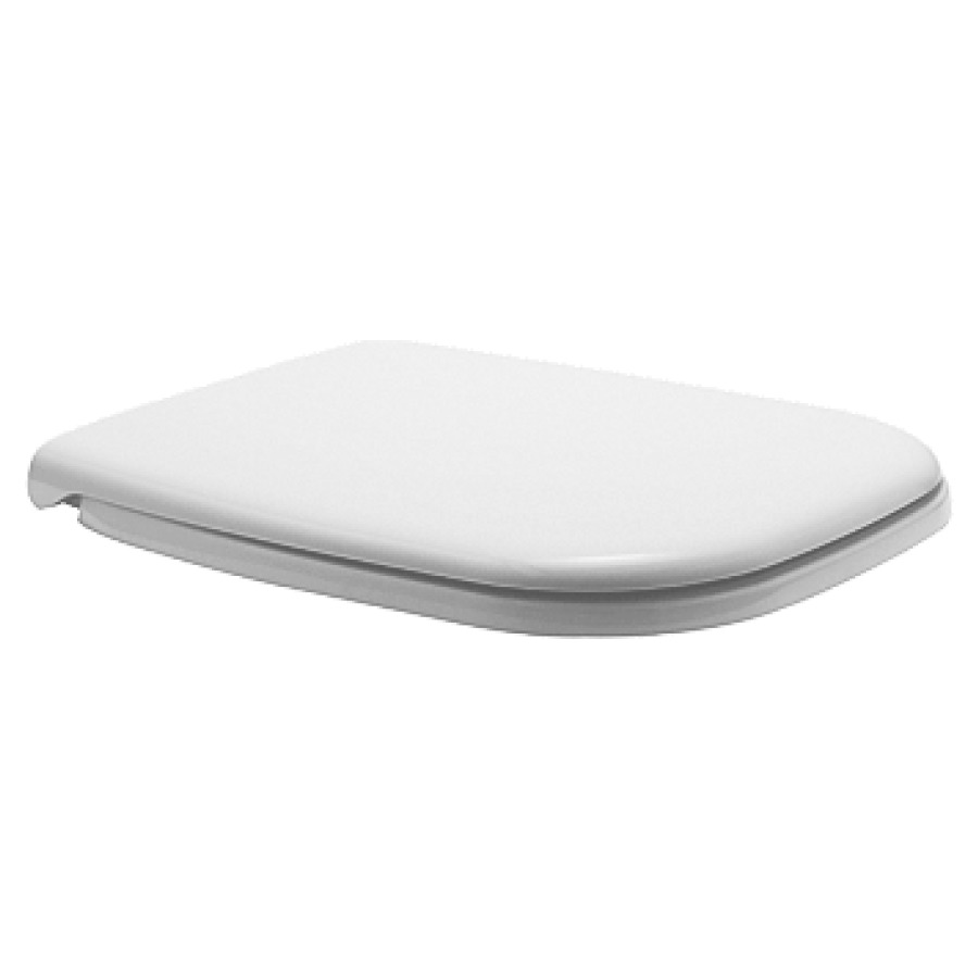 Sedile WC D-CODE con coperchio, abbassamento automatico SoftClose bianco cerniere materia sintetica