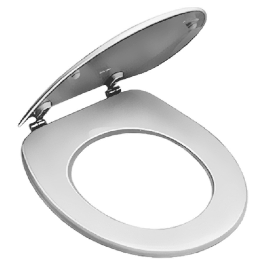 Sedile WC PRESSALIT 2000 con coperchio bianco cerniere acciaio inossidabile