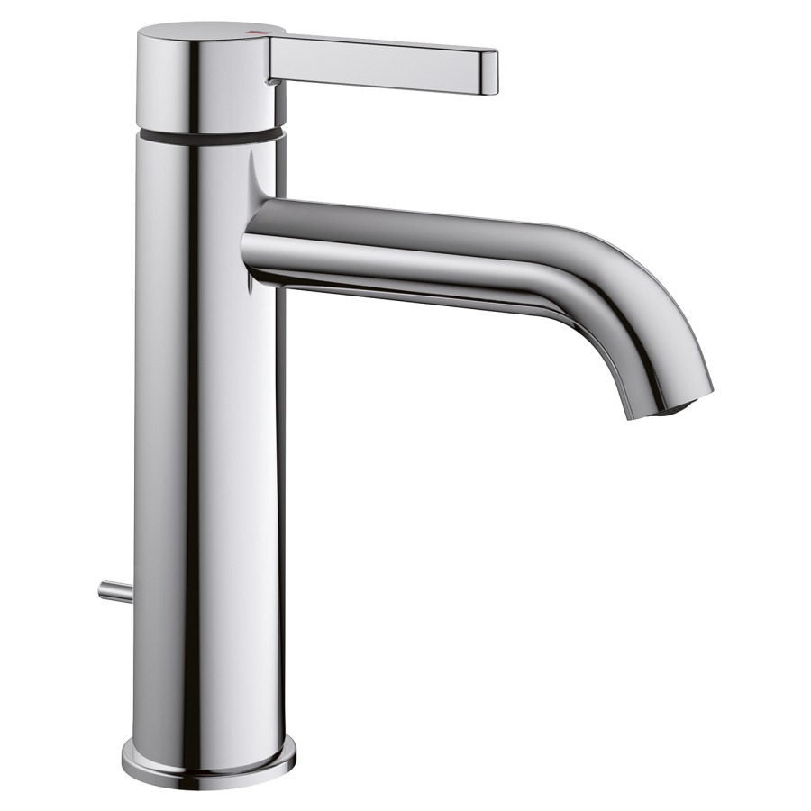 Miscelatore per lavabo BEVO  sporgenza 140 mm, scarico fisso EfficientControl, con valvola di scarico portata 5 (L min) flessibili di collegamento 3 8" classe di rumorosità I, Classe energetica A chromeline
