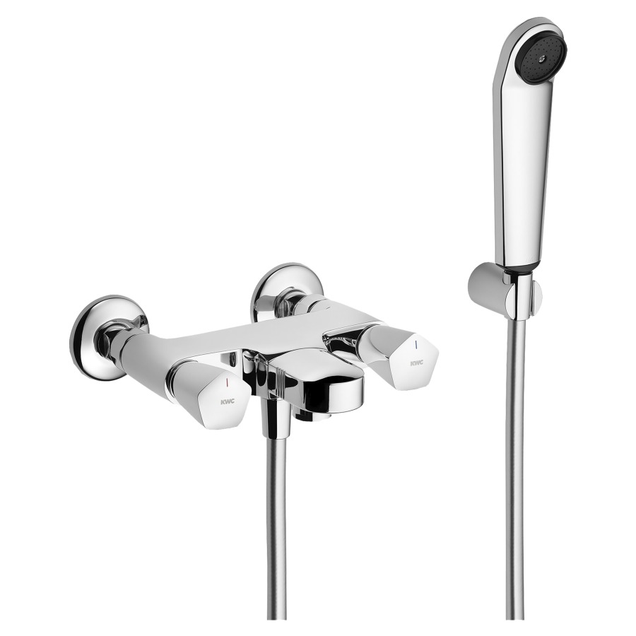 Batteria da bagno STAR D 153 mm, raccordi 1 2" x 3 4" doccia, tubo da doccia 160 cm supporto, gruppo acustico II chromeline