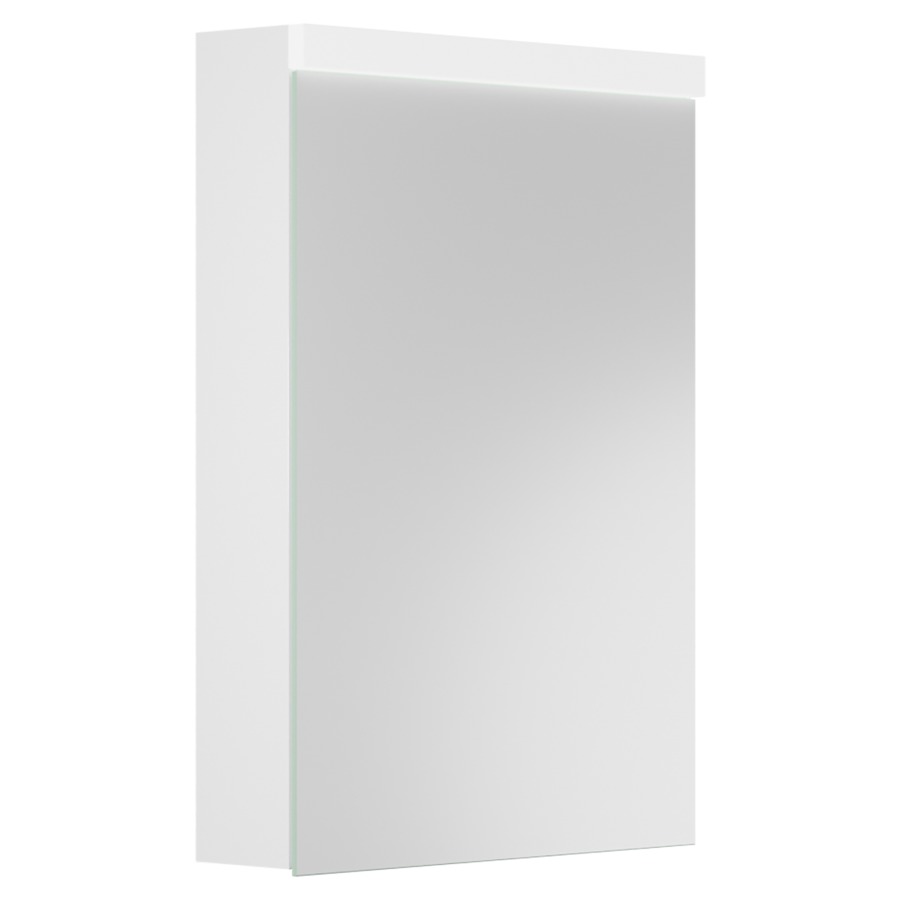 Armadietto da bagno Procasa Uno LED, 50 x 70,8 x 12,5 cm profilo alluminio banda modificabile illuminazione a riflettore 8,64 W LED, 1533 Lumen 1 doppio specchio, Galvobond GS incl. serranda di chiusura 1 presa doppia in alto
